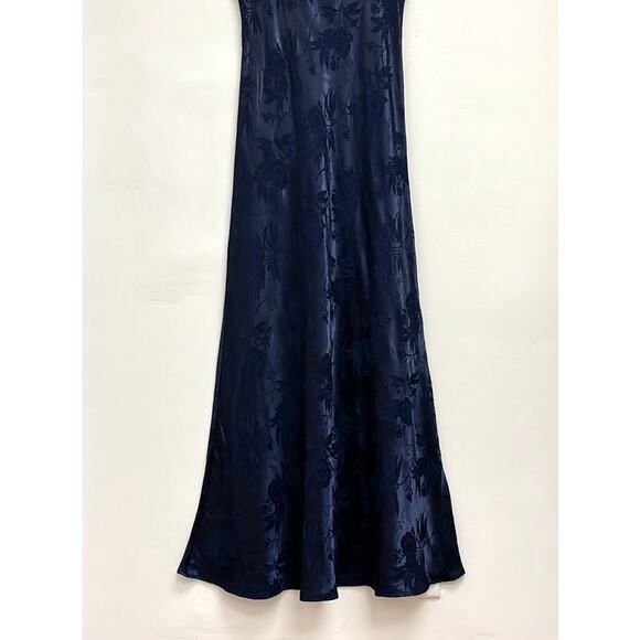 Vintage Y2K 90s Floral Romantic Empire Waist Sleeveless High Neck Maxi Dress - S - Picture 10 of 12